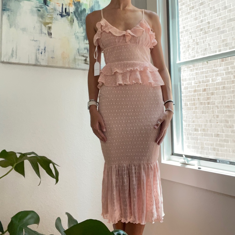 Song of Style Lucia Midi Dress in Pink Blush